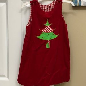 Girls sized 6 corduroy Christmas dress